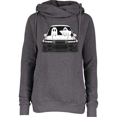 Spooky Halloween JDM Hachiroku 86 Ghost Levin Coupe Womens Funnel Neck Pullover Hood