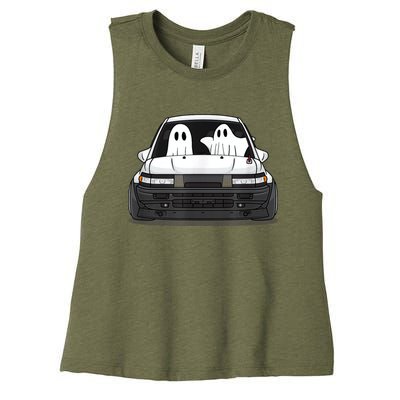 Spooky Halloween JDM Hachiroku 86 Ghost Levin Coupe Women's Racerback Cropped Tank