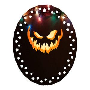 Scary Halloween Jack O Lantern Ceramic Oval Ornament