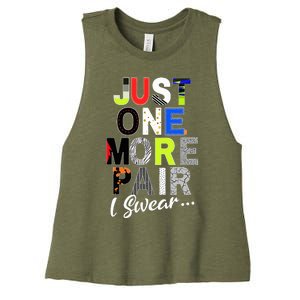 Sneaker Head Just One More Pair...Sneakerhead Women's Racerback Cropped Tank