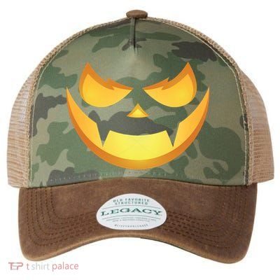 Spooky Halloween Jack O Lantern Glowing Pumpkin Face Costume Legacy Tie Dye Trucker Hat