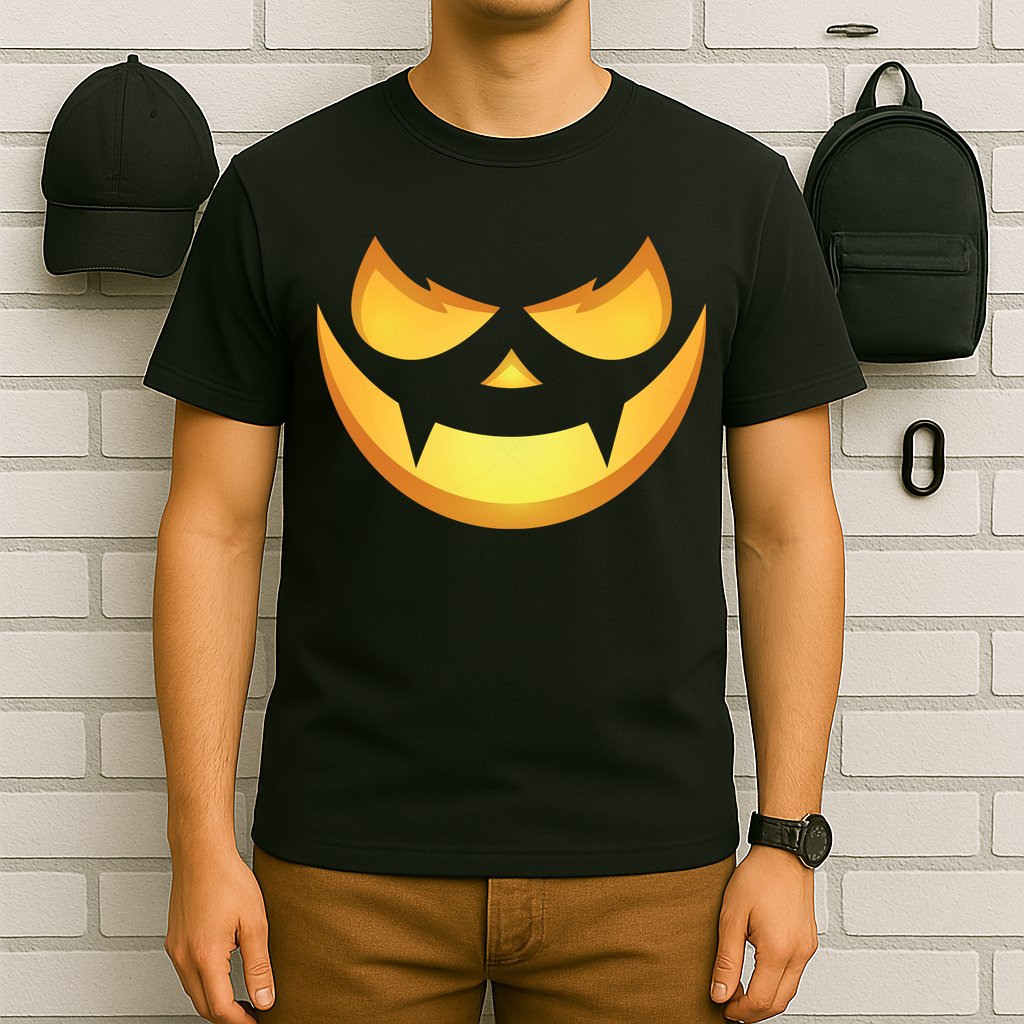 Spooky Halloween Jack O Lantern Glowing Pumpkin Face Costume T-Shirt