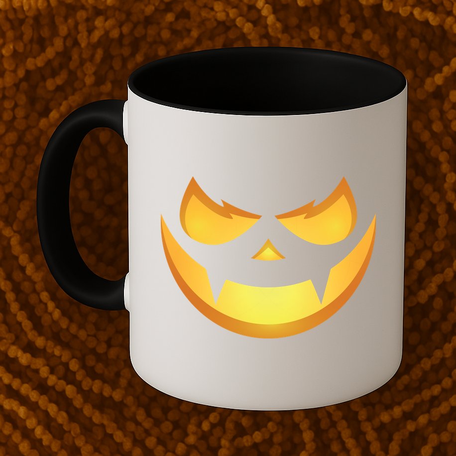 Spooky Halloween Jack O Lantern Glowing Pumpkin Face Costume Mug