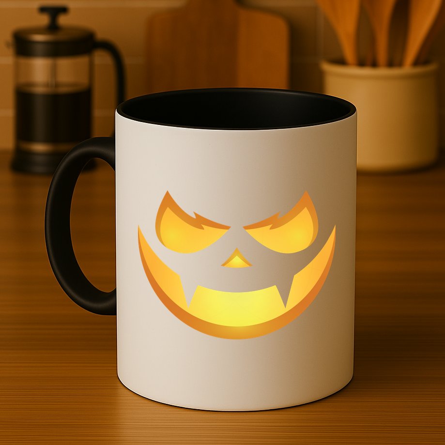 Spooky Halloween Jack O Lantern Glowing Pumpkin Face Costume Mug