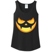 Spooky Halloween Jack O Lantern Glowing Pumpkin Face Costume Ladies Essential Tank