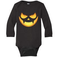 Spooky Halloween Jack O Lantern Glowing Pumpkin Face Costume Baby Long Sleeve Bodysuit