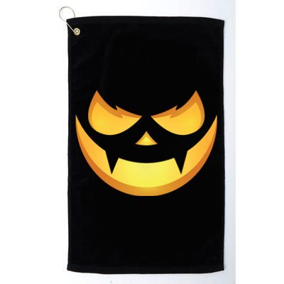 Spooky Halloween Jack O Lantern Glowing Pumpkin Face Costume Platinum Collection Golf Towel