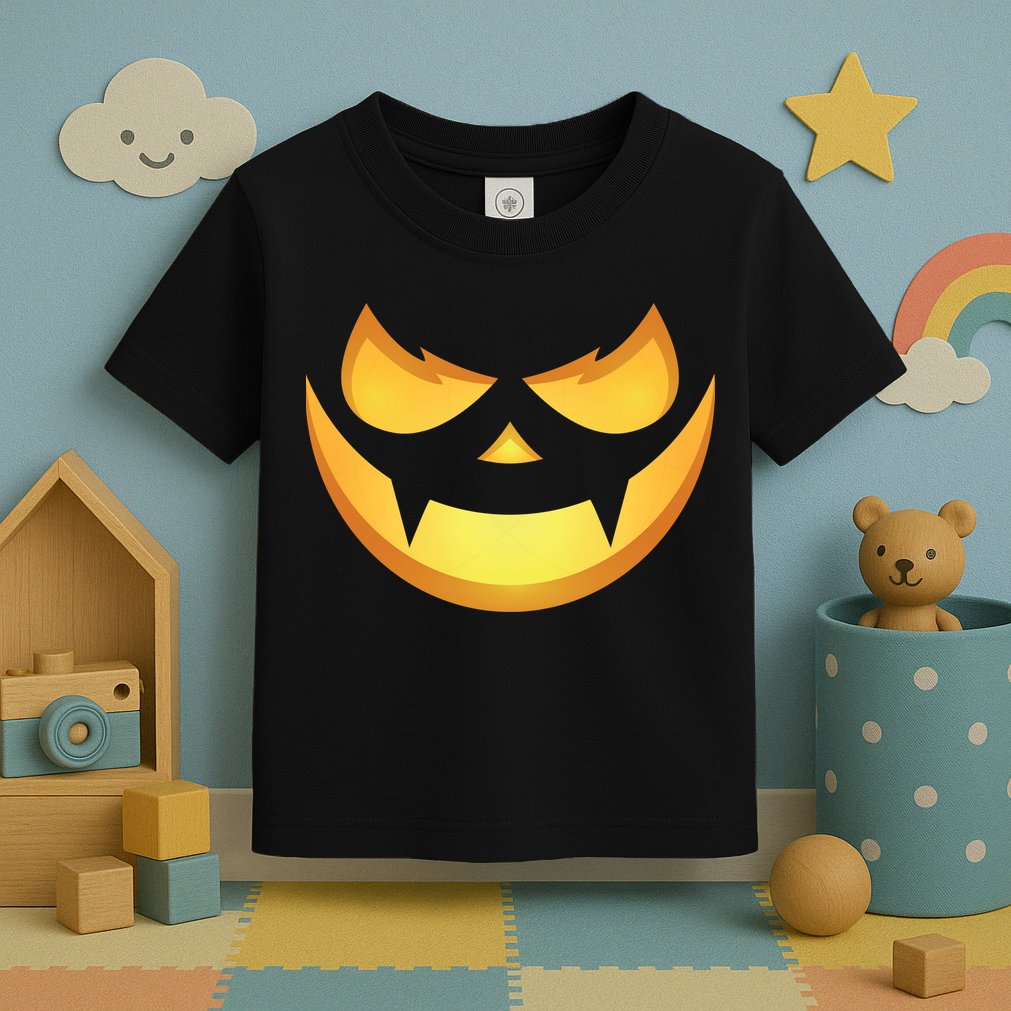 Spooky Halloween Jack O Lantern Glowing Pumpkin Face Costume Toddler T-Shirt