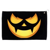 Spooky Halloween Jack O Lantern Glowing Pumpkin Face Costume Grommeted Golf Towel