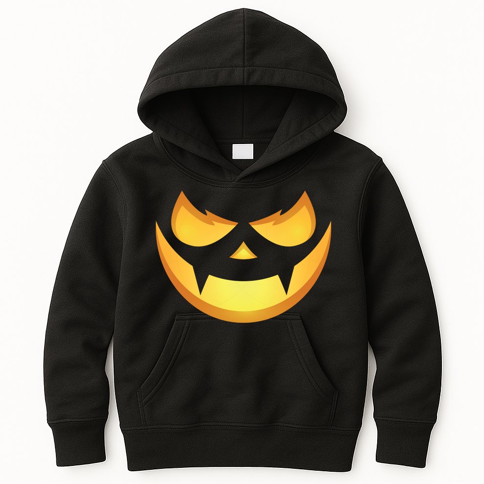 Spooky Halloween Jack O Lantern Glowing Pumpkin Face Costume Kids Hoodie