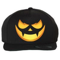 Spooky Halloween Jack O Lantern Glowing Pumpkin Face Costume Wool Snapback Cap