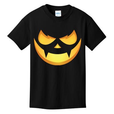 Spooky Halloween Jack O Lantern Glowing Pumpkin Face Costume Kids T-Shirt