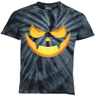 Spooky Halloween Jack O Lantern Glowing Pumpkin Face Costume Kids Tie-Dye T-Shirt