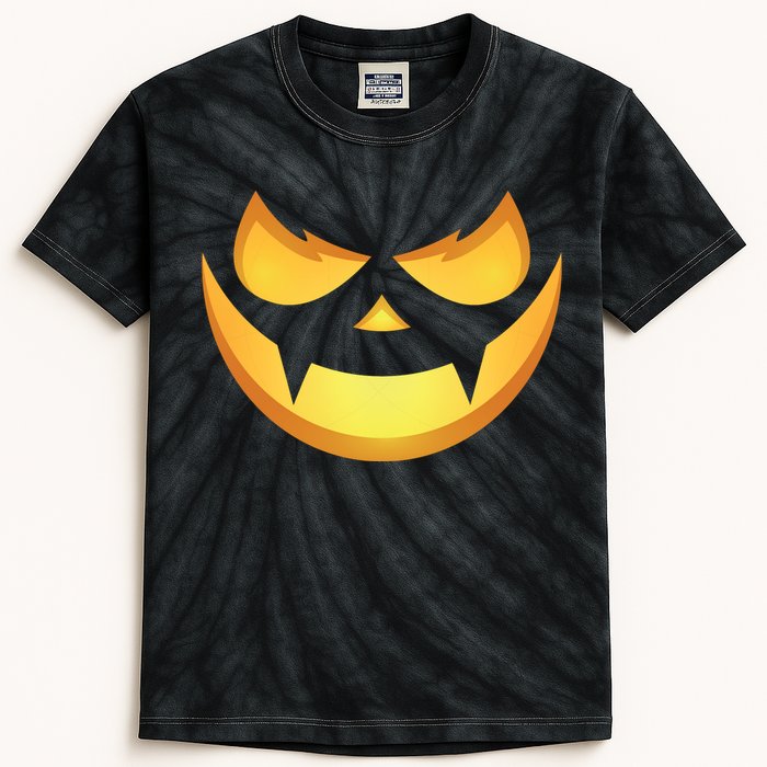 Spooky Halloween Jack O Lantern Glowing Pumpkin Face Costume Kids Tie-Dye T-Shirt