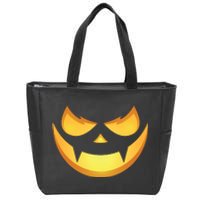 Spooky Halloween Jack O Lantern Glowing Pumpkin Face Costume Zip Tote Bag