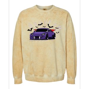 Spooky Halloween Jdm 350z Z33 Vampire Drift Car Illustrated Colorblast Crewneck Sweatshirt