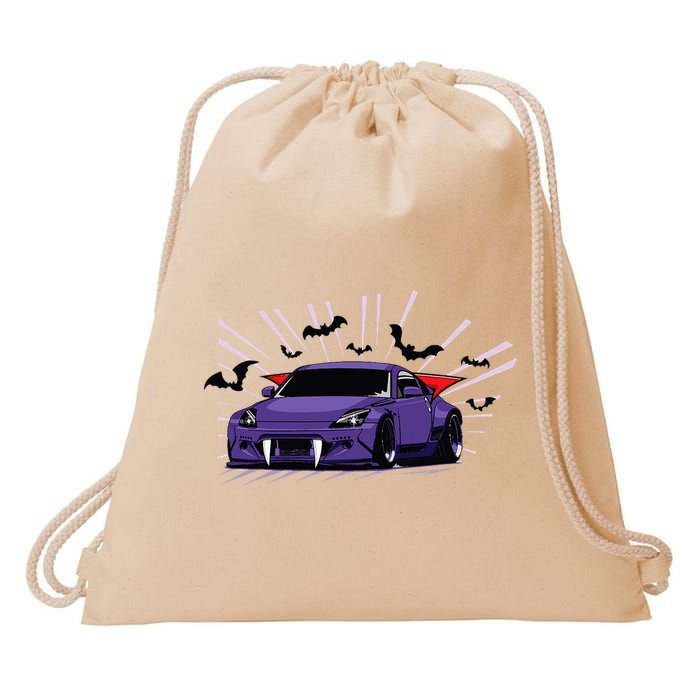 Spooky Halloween Jdm 350z Z33 Vampire Drift Car Illustrated Drawstring Bag