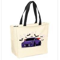 Spooky Halloween Jdm 350z Z33 Vampire Drift Car Illustrated Zip Tote Bag