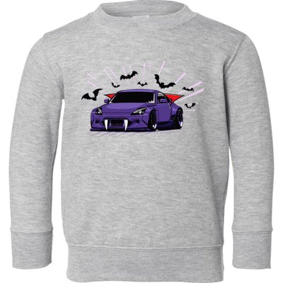 Spooky Halloween Jdm 350z Z33 Vampire Drift Car Illustrated Toddler Sweatshirt