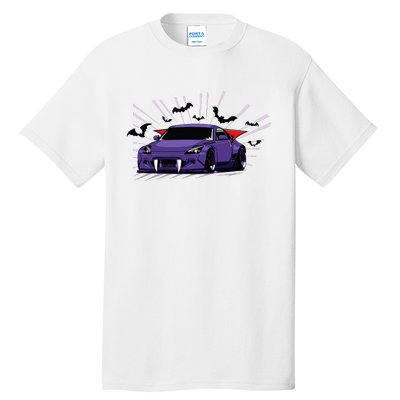 Spooky Halloween Jdm 350z Z33 Vampire Drift Car Illustrated Tall T-Shirt