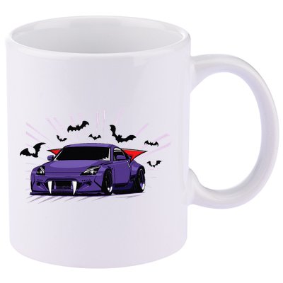 Spooky Halloween Jdm 350z Z33 Vampire Drift Car Illustrated 11oz C Handle Ceramic Mug