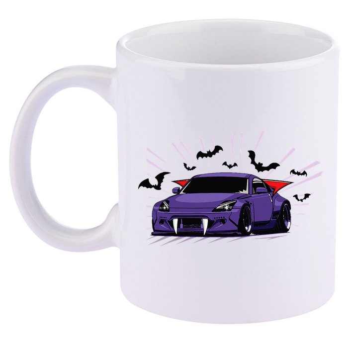 Spooky Halloween Jdm 350z Z33 Vampire Drift Car Illustrated 11oz C Handle Ceramic Mug