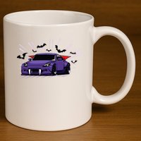 Spooky Halloween Jdm 350z Z33 Vampire Drift Car Illustrated 11oz C Handle Ceramic Mug