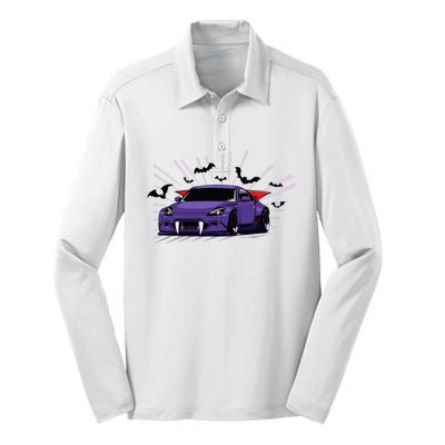 Spooky Halloween Jdm 350z Z33 Vampire Drift Car Illustrated Silk Touch Performance Long Sleeve Polo