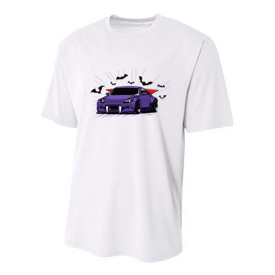 Spooky Halloween Jdm 350z Z33 Vampire Drift Car Illustrated Youth Performance Sprint T-Shirt