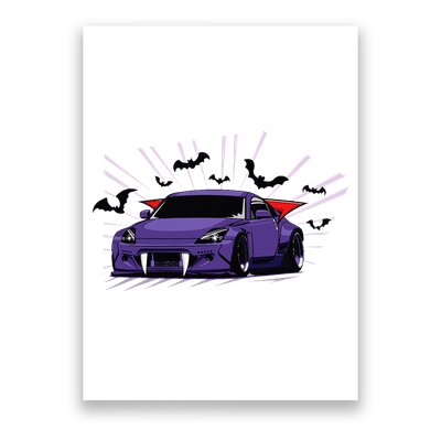 Spooky Halloween Jdm 350z Z33 Vampire Drift Car Illustrated Poster