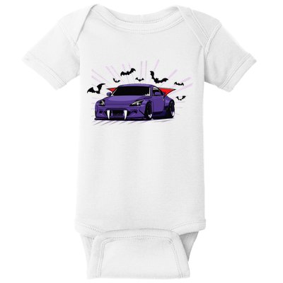 Spooky Halloween Jdm 350z Z33 Vampire Drift Car Illustrated Baby Bodysuit