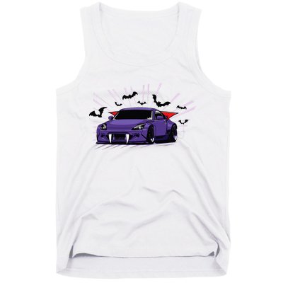 Spooky Halloween Jdm 350z Z33 Vampire Drift Car Illustrated Tank Top