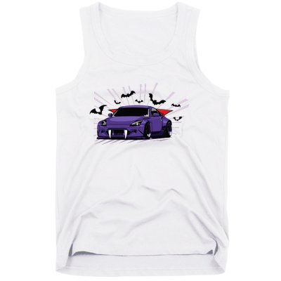 Spooky Halloween Jdm 350z Z33 Vampire Drift Car Illustrated Tank Top