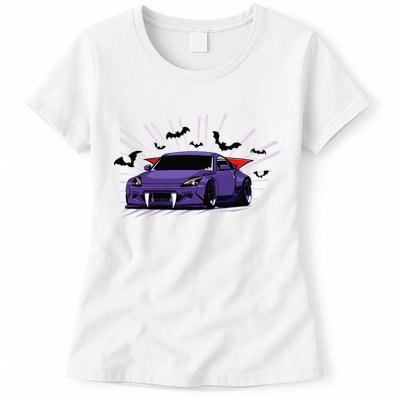 Spooky Halloween Jdm 350z Z33 Vampire Drift Car Illustrated Womens T-Shirt