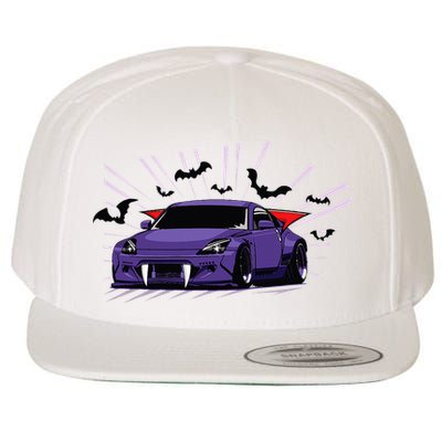 Spooky Halloween Jdm 350z Z33 Vampire Drift Car Illustrated Wool Snapback Cap