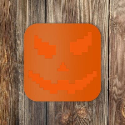 Scary Halloween Jack O Lantern Pumpkin Evil Smile Pixel Game Coaster