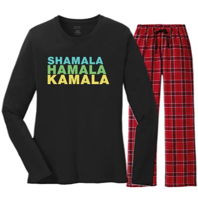 Shamala Hamala Kamala Women's Long Sleeve Flannel Pajama Set 