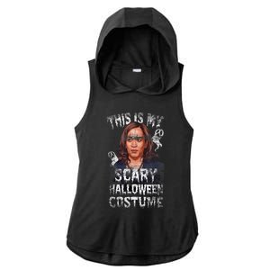 Scary Halloween Kamala Harris Trump Election 2024 Ladies PosiCharge Tri-Blend Wicking Draft Hoodie Tank