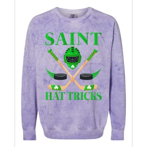 Saint Hatricks Leprechaun Hockey St. Patrick's Day Colorblast Crewneck Sweatshirt