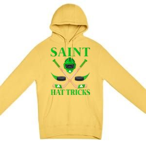 Saint Hatricks Leprechaun Hockey St. Patrick's Day Premium Pullover Hoodie