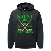 Saint Hatricks Leprechaun Hockey St. Patrick's Day Performance Fleece Hoodie