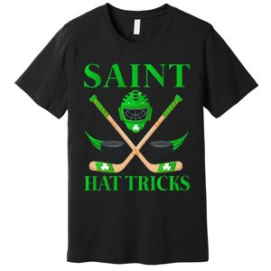 Saint Hatricks Leprechaun Hockey St. Patrick's Day Premium T-Shirt