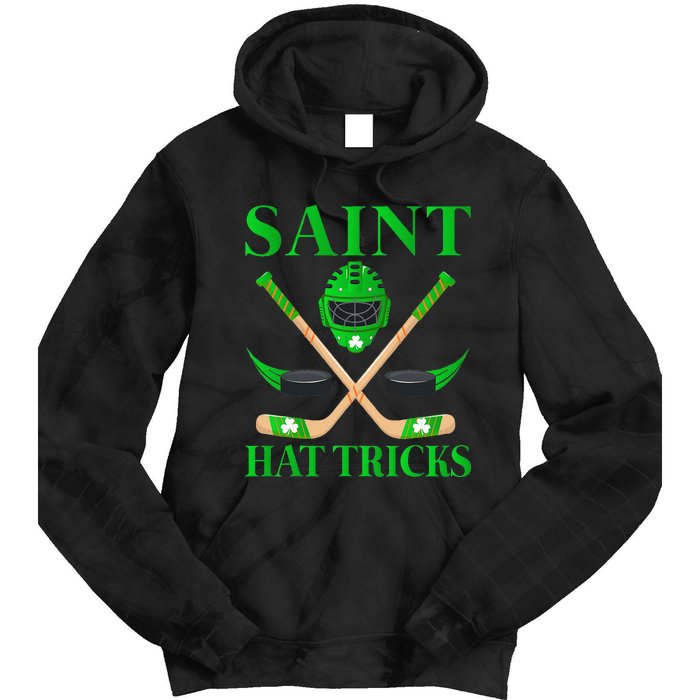 Saint Hatricks Leprechaun Hockey St. Patrick's Day Tie Dye Hoodie