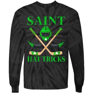 Saint Hatricks Leprechaun Hockey St. Patrick's Day Tie-Dye Long Sleeve Shirt