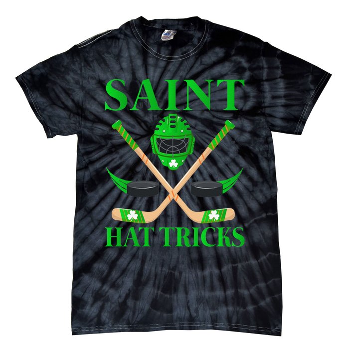 Saint Hatricks Leprechaun Hockey St. Patrick's Day Tie-Dye T-Shirt