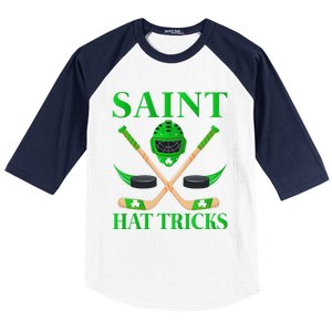 Saint Hatricks Leprechaun Hockey St. Patrick's Day Baseball Sleeve Shirt