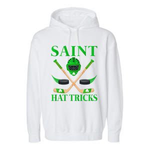 Saint Hatricks Leprechaun Hockey St. Patrick's Day Garment-Dyed Fleece Hoodie