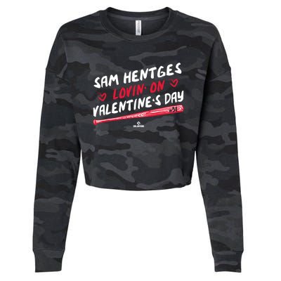 Sam Hentges Lovin On Valentines Day Baseball Lover Great Gift Cropped Pullover Crew