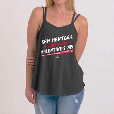 Sam Hentges Lovin On Valentines Day Baseball Lover Great Gift Women's Strappy Tank