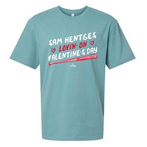 Sam Hentges Lovin On Valentines Day Baseball Lover Great Gift Sueded Cloud Jersey T-Shirt